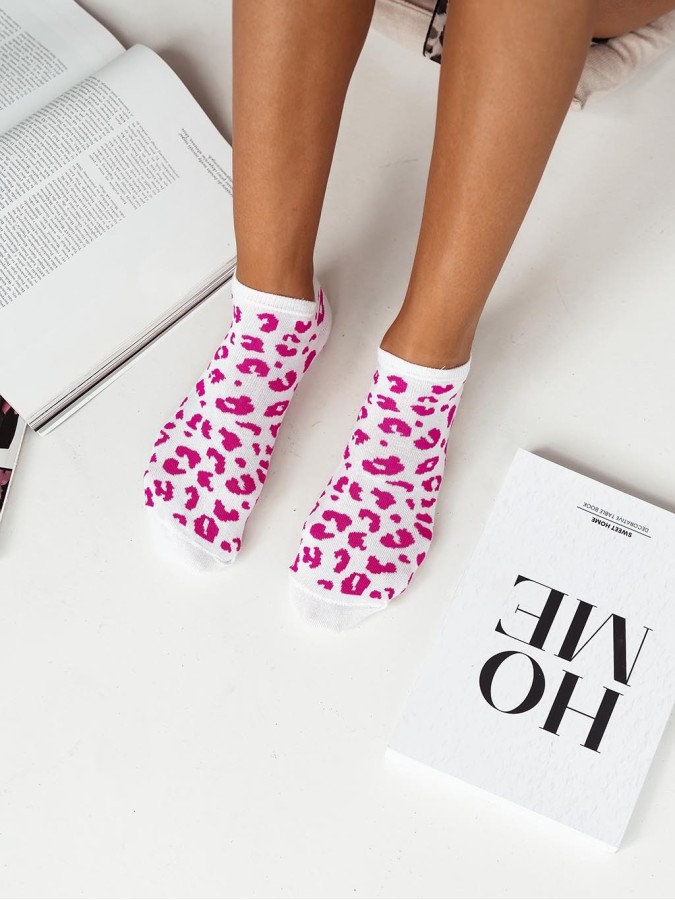 Women's Panther pattern low ankle socks 020.1146