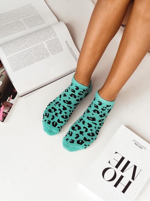 Women's Panther pattern low ankle socks 020.1146