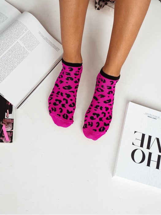 Women's Panther pattern low ankle socks 020.1146