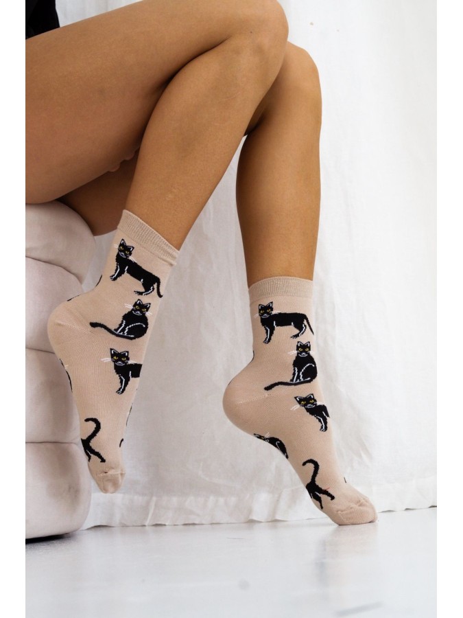 Women's Cats pattern socks 0200.024