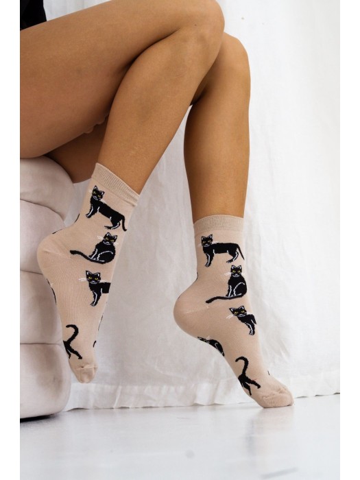 Women's Cats pattern socks 0200.024