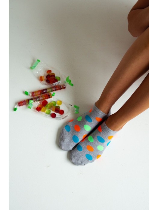 Women's Big dots pattern low ankle socks 017.1146