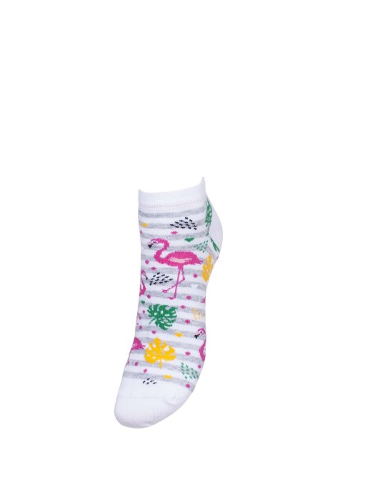 Women's Flamingos pattern low ankle socks 041.1146
