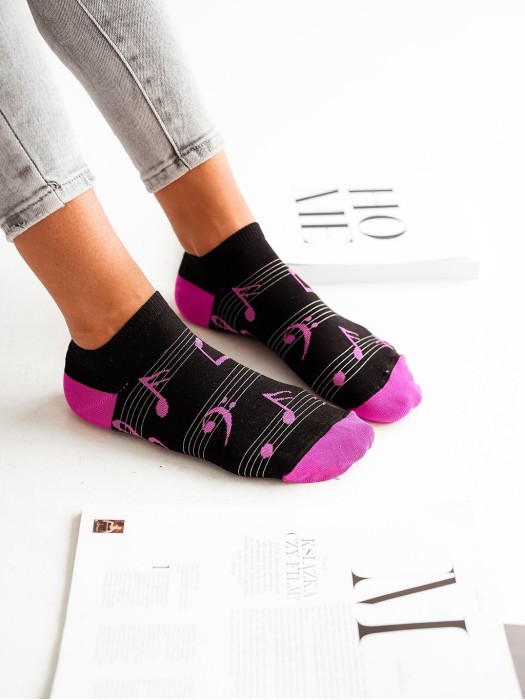 Women's Notes pattern low ankle socks 039.1146