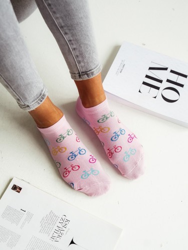 Women's Bicycles pattern low ankle socks 034.1146