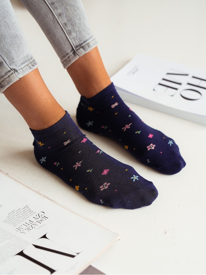 Women's Flowers pattern low ankle socks 002.1146