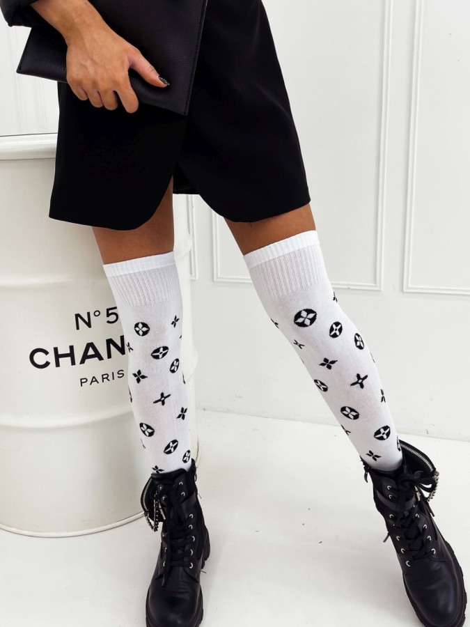 Cotton LuVi pattern over-the-knee socks