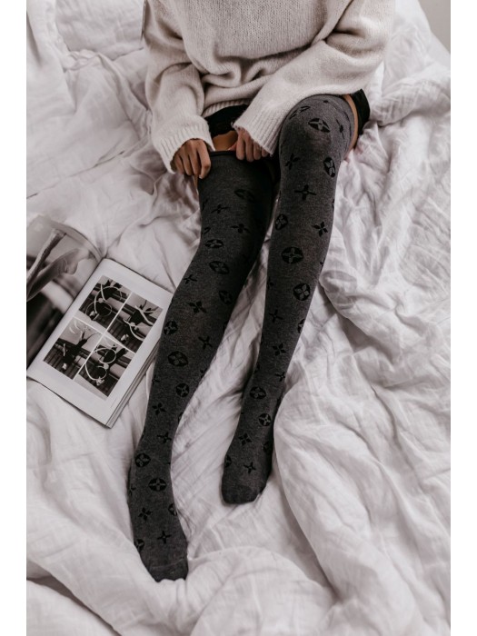 Cotton LuVi pattern over-the-knee socks