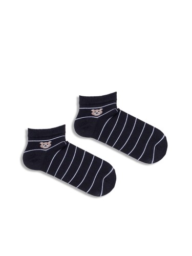 Kids' Little Bear with stripes pattern low ankle socks...
