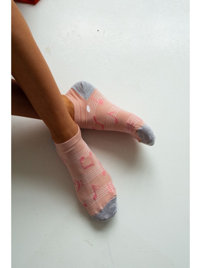 Women's Notes pattern low ankle socks 039.1146