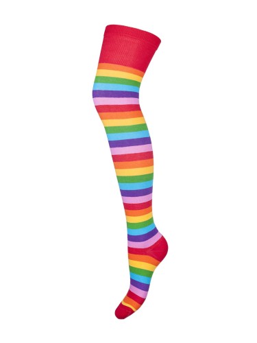Cotton Rainbow stripes pattern over-the-knee socks 2