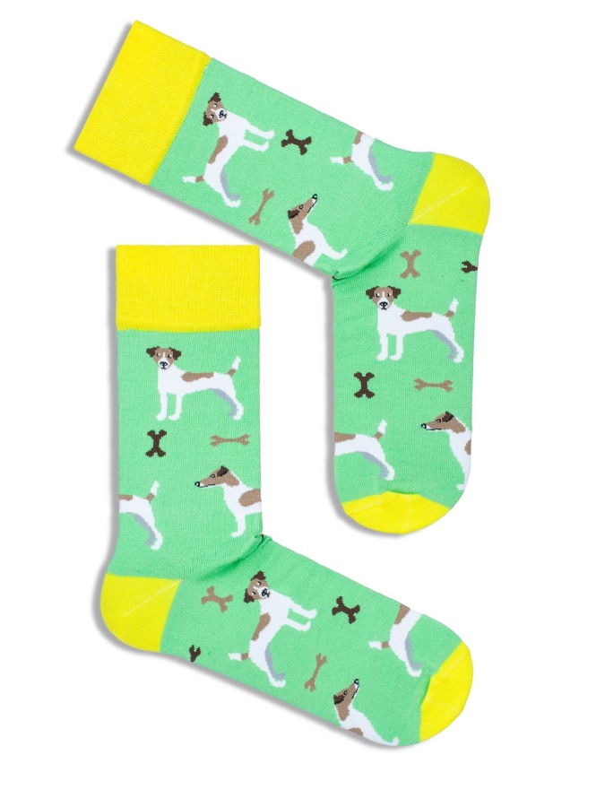 Men's Jack Russell Terrier pattern socks 0125.035