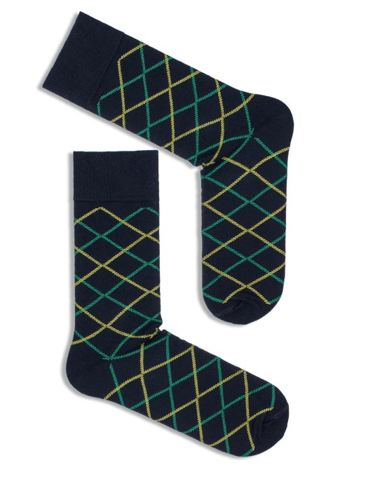 Men's Delicate Plaid pattern socks 0125.027