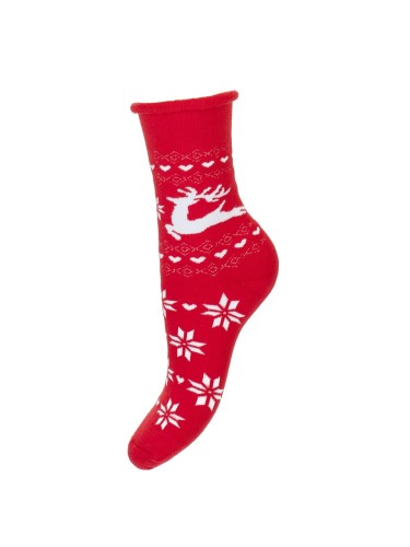 Women's Terry Non-Pressure Thick Socks (Reindeer Stars)