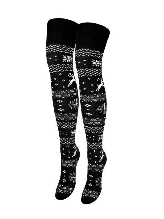 Cotton Norwegian pattern over-the-knee socks 1276.001