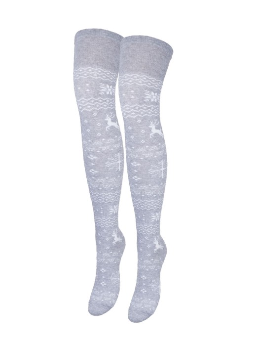 Cotton Norwegian pattern over-the-knee socks 1276.001