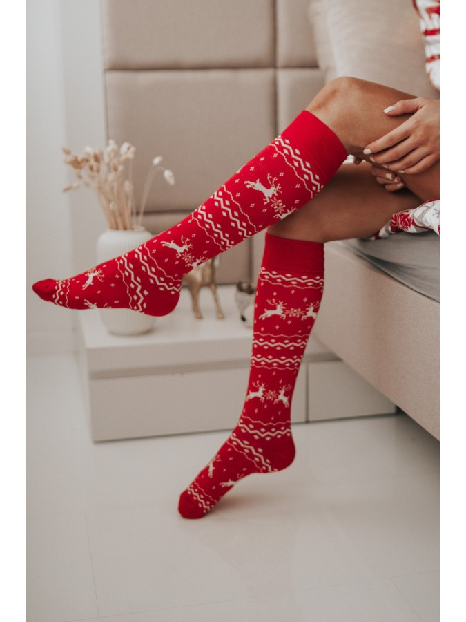 Women's Norwegian pattern knee socks 1269.001