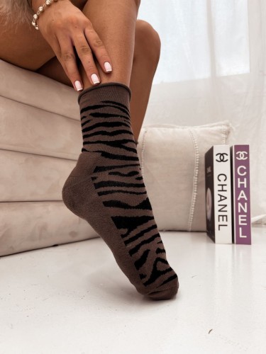 Women's Half-terry UNIQUE Zebra pattern socks 2