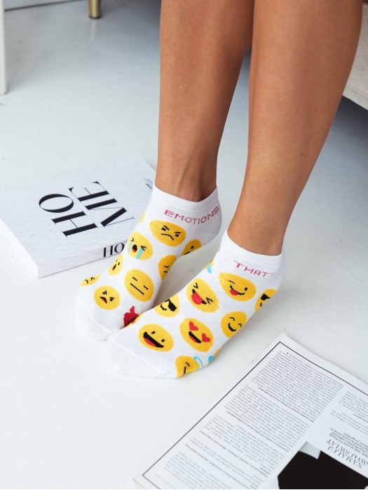 Women's Emoji pattern low ankle socks 047.1146