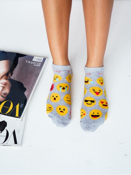 Women's Emoji pattern low ankle socks 047.1146