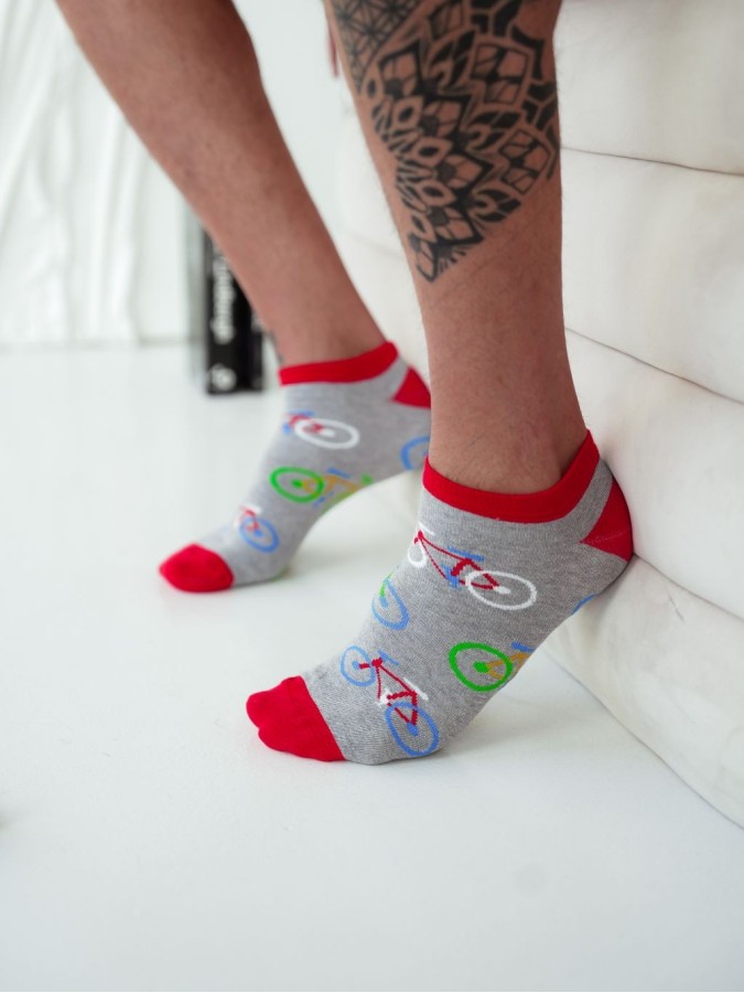 Men's Big Bicycles pattern low ankle socks...