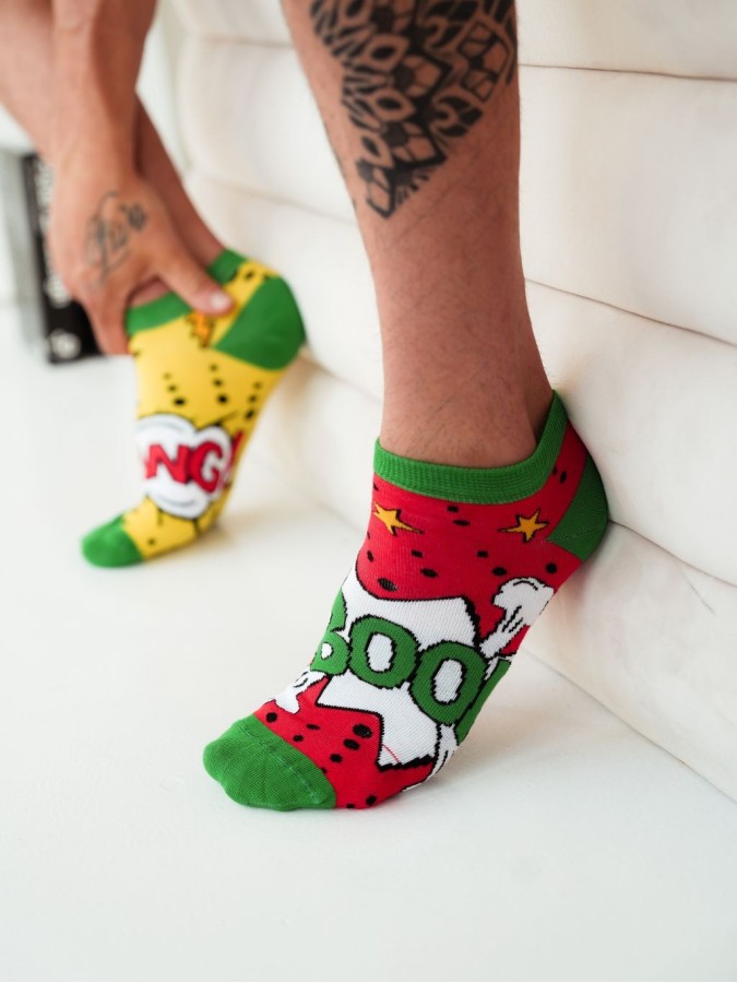 Men's BOOM & BANG pattern low ankle socks 031.1108