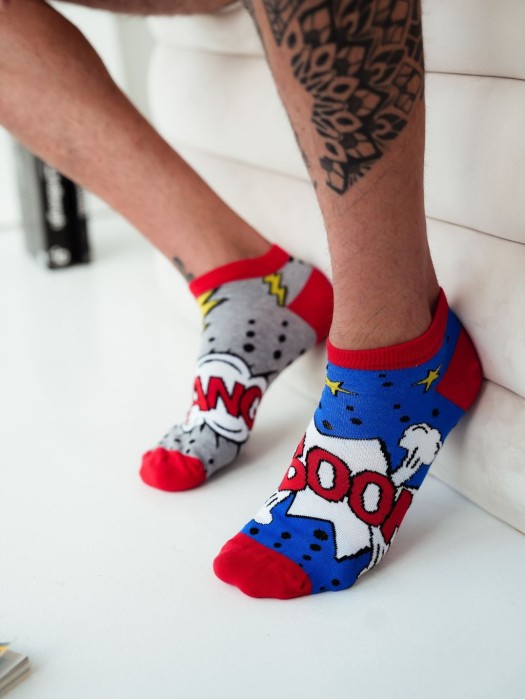 Men's BOOM & BANG pattern low ankle socks 031.1108