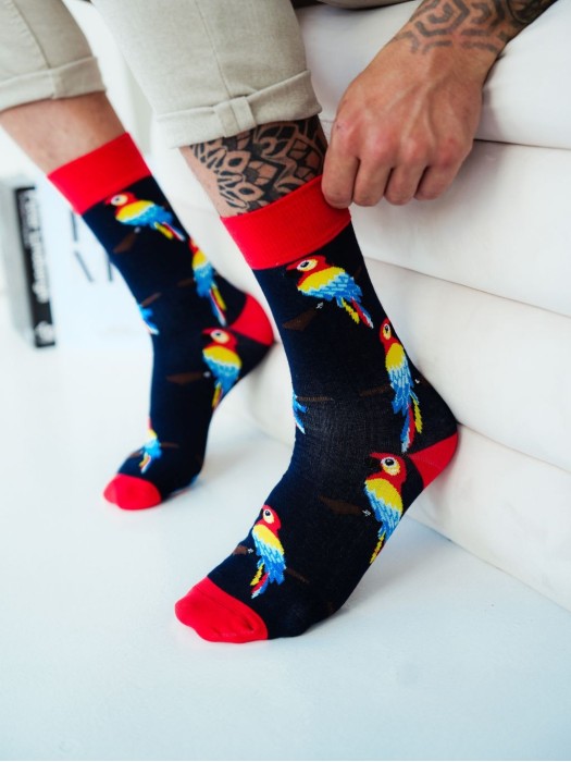 Men's Parrots pattern socks 0125.119