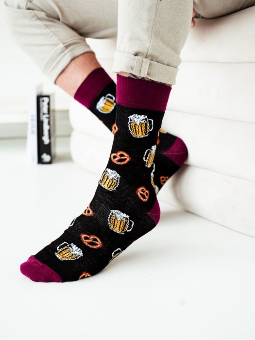 Men's Pints of Beer & Pretzels pattern socks 0125.070