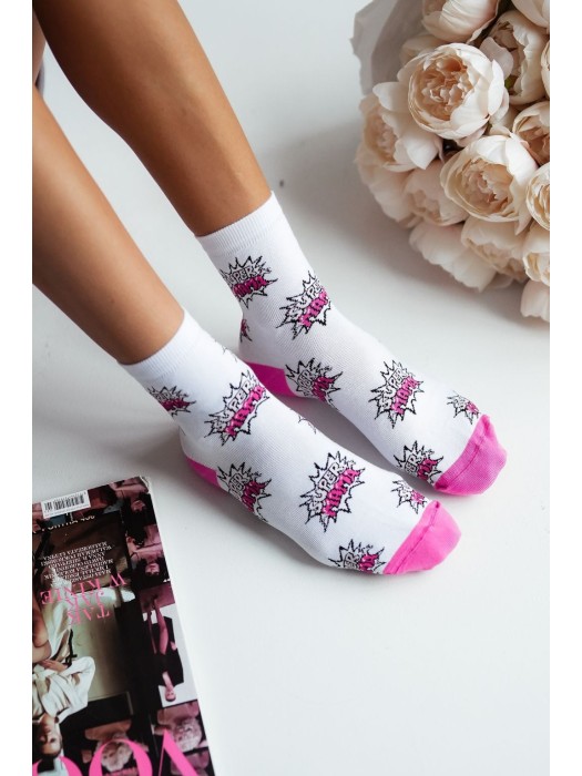 Women's SUPER MOM pattern socks 0200.037
