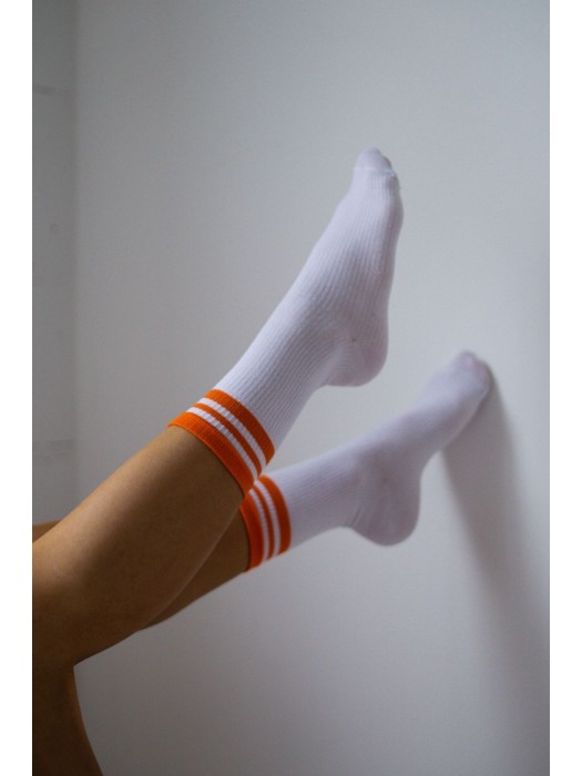 Women's ribbed socks with stripes 1313.001