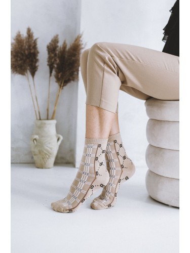 Women's Fashion Plaid pattern socks 0200.041