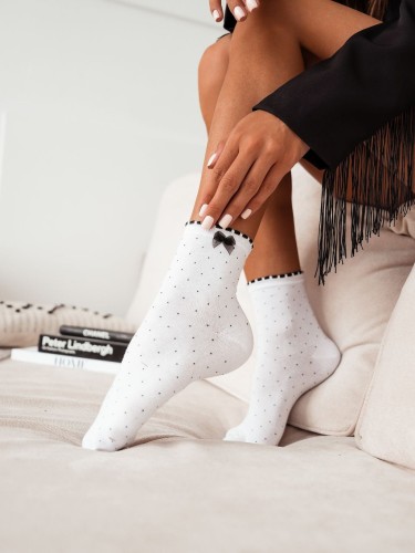 Women's dotted socks with a little bow 0842.001