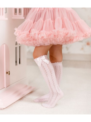 Kids' openwork knee socks with a bow 2