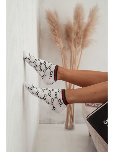 Women's CC pattern low ankle socks 011.1146