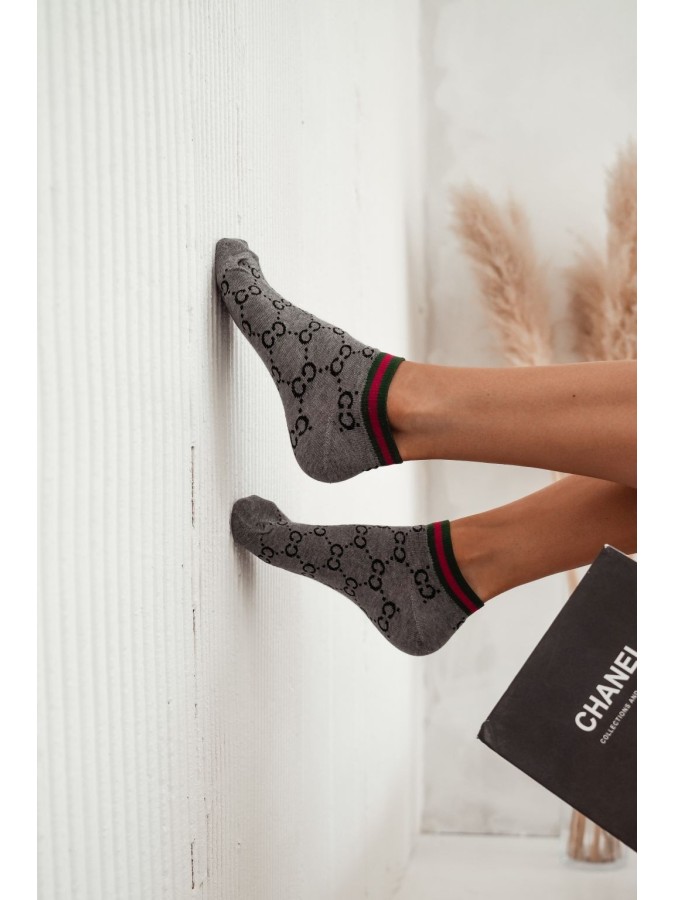 Women's CC pattern low ankle socks 011.1146