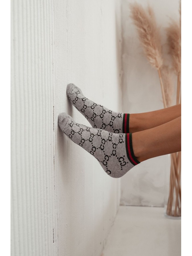 Women's CC pattern low ankle socks 011.1146