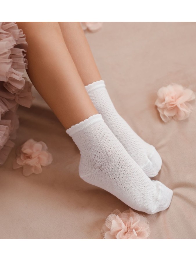Kids' openwork herringbone socks