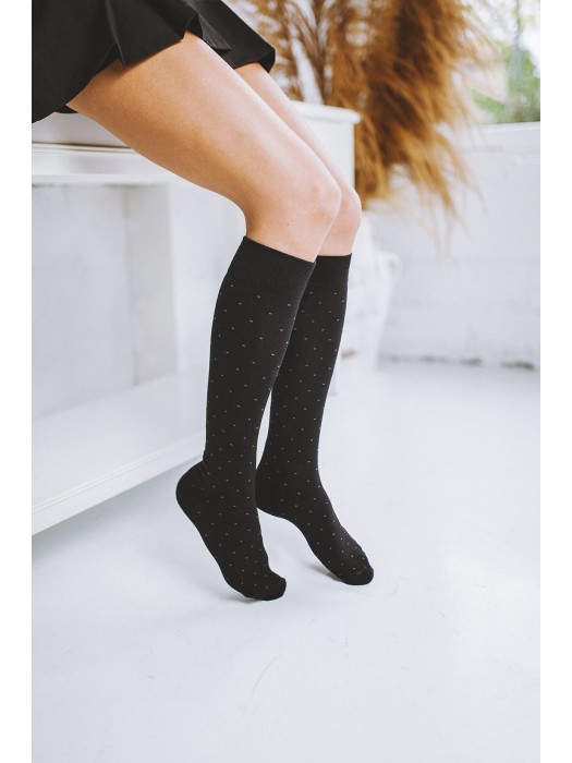 Women's Small dots pattern knee socks 0248.005