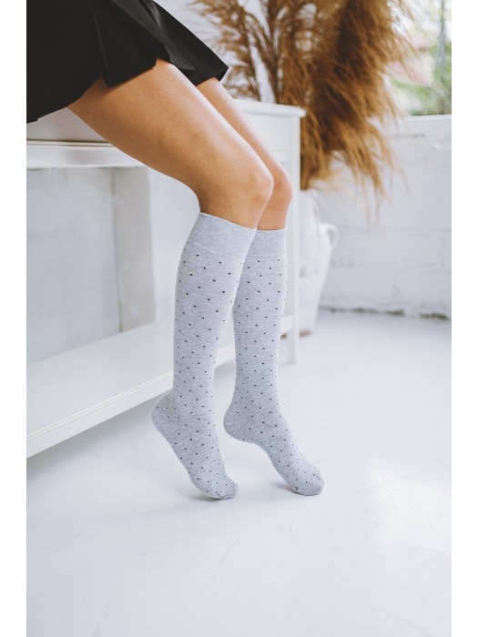 Women's Small dots pattern knee socks 0248.005