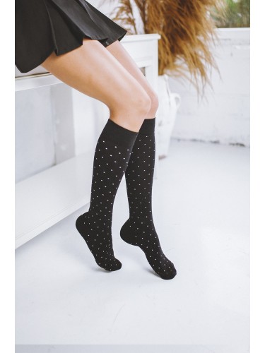 Women's Small dots pattern knee socks 0248.005