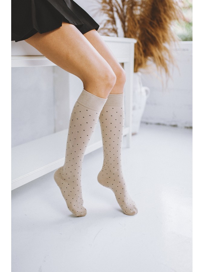 Women's Small dots pattern knee socks 0248.005