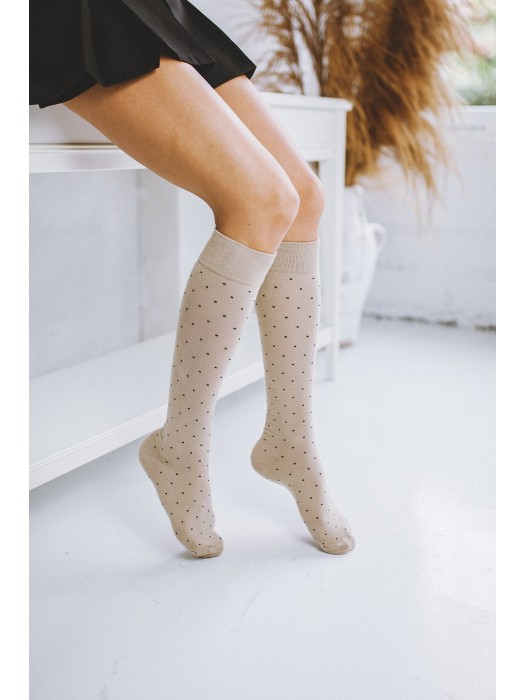 Women's Small dots pattern knee socks 0248.005