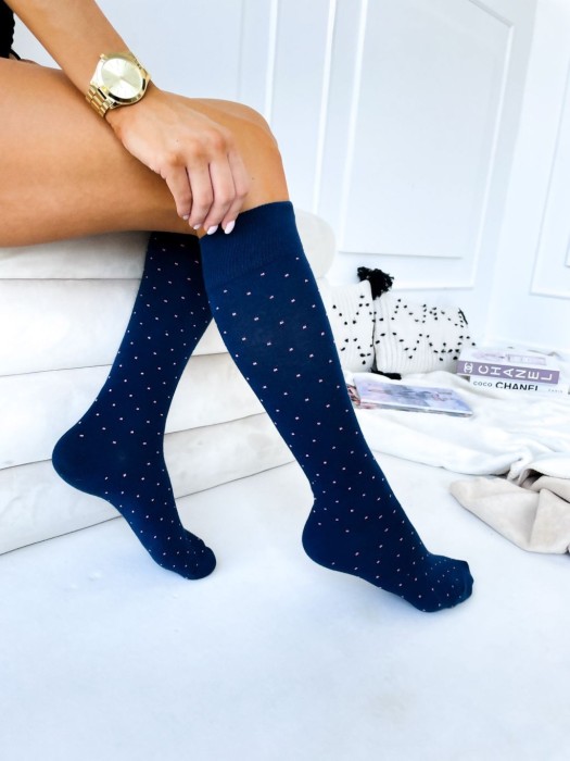 Women's Small dots pattern knee socks 0248.005