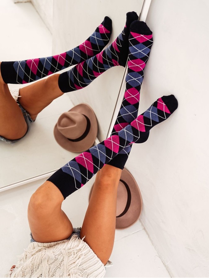 Women's Diamond pattern knee socks 0248.006