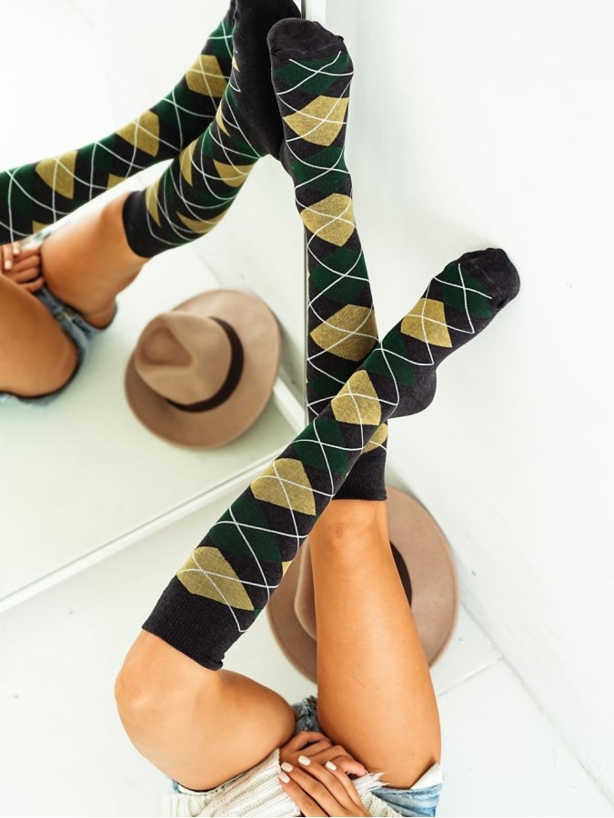 Women's Diamond pattern knee socks 0248.006