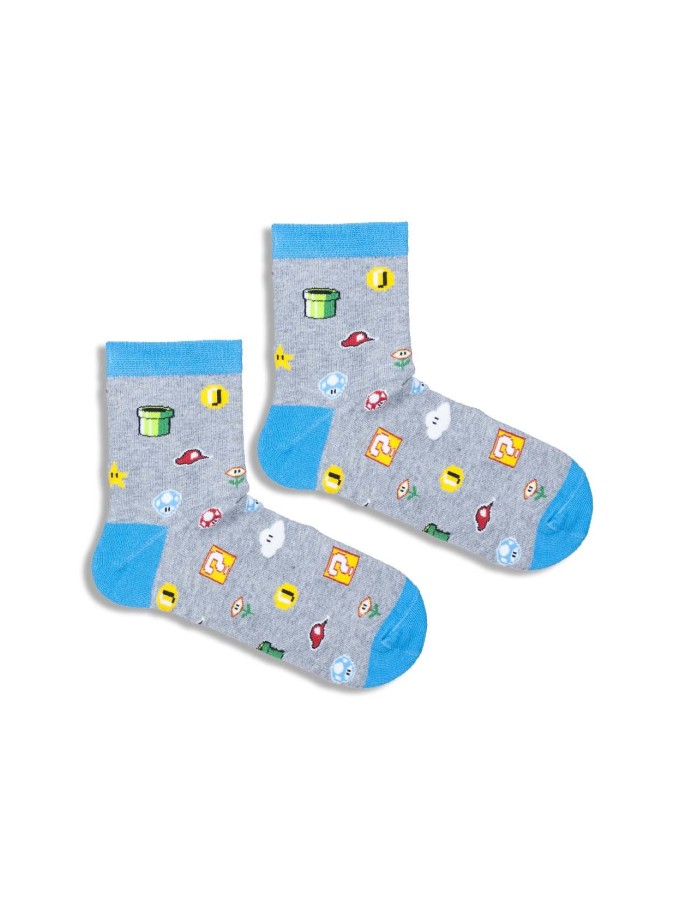 Kids' Mario game style pattern socks   010.1184