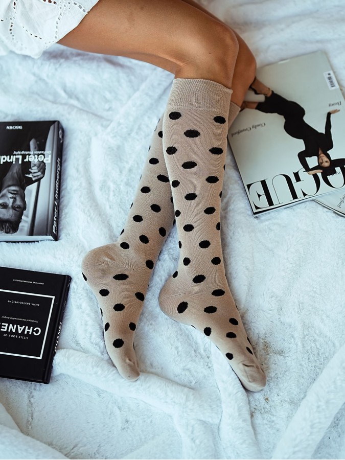 Women's Dots pattern knee socks 0248.010