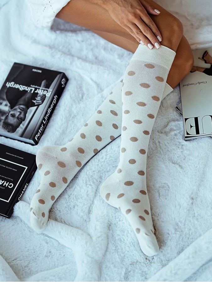 Women's Dots pattern knee socks 0248.010