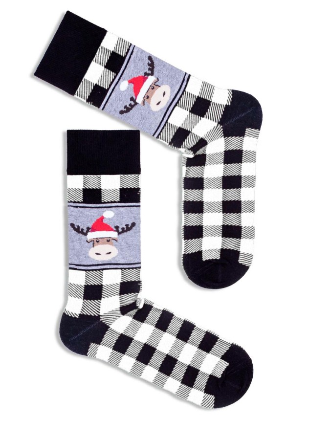Men's Christmas Plaid & Reindeer pattern socks...